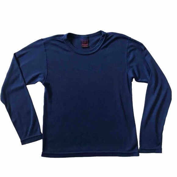 VTG Y2k Patagonia Kids 14 Capilene L/S Baselayer Crew Neck Shirt Blue Outdoors - Picture 1 of 7